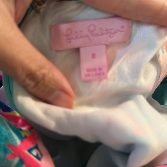 Lilly Pulitzer | Seaside Aqua Tanya Dress Romper | 8 - Picture 6 of 8